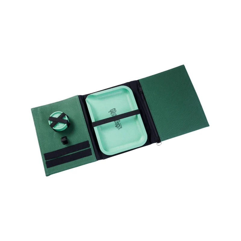 HoneyPuff Set Grün – Tasche mit Grinder und Rolling Tray