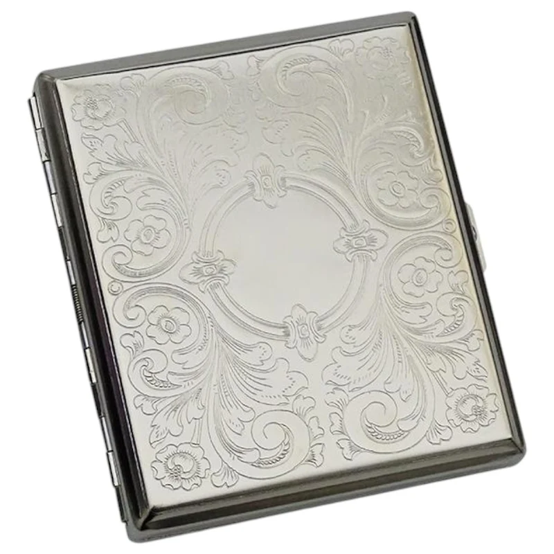 Cigaret Etui - 20 King Size - Floral Chrom