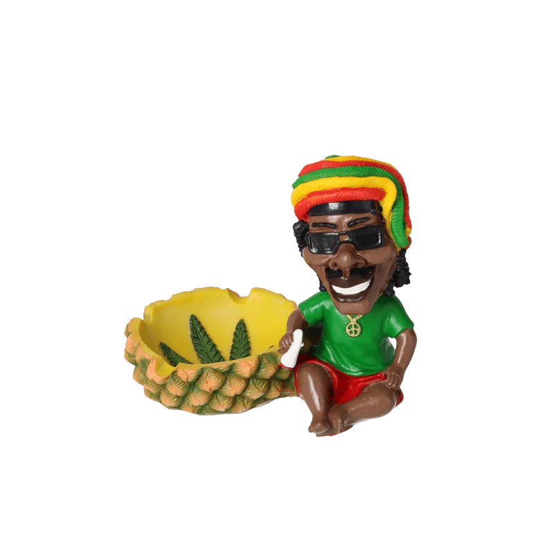 Aschenbecher Rasta Wackelkopf Ananas 13 x 8 x 11,5 cm