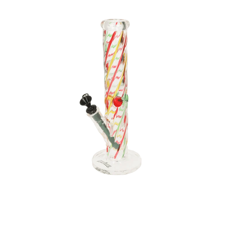 Super Heroes Glasbong Ice Zylinder, Transparent Spirale Jamaica, H. 32 cm Ø4cm