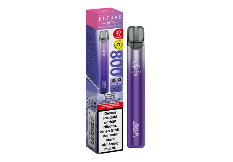 ELFBAR Einweg E-Zigarette Strawberry Raspberry Cherry Ice 20mg/ml bis zu 800 Puffs