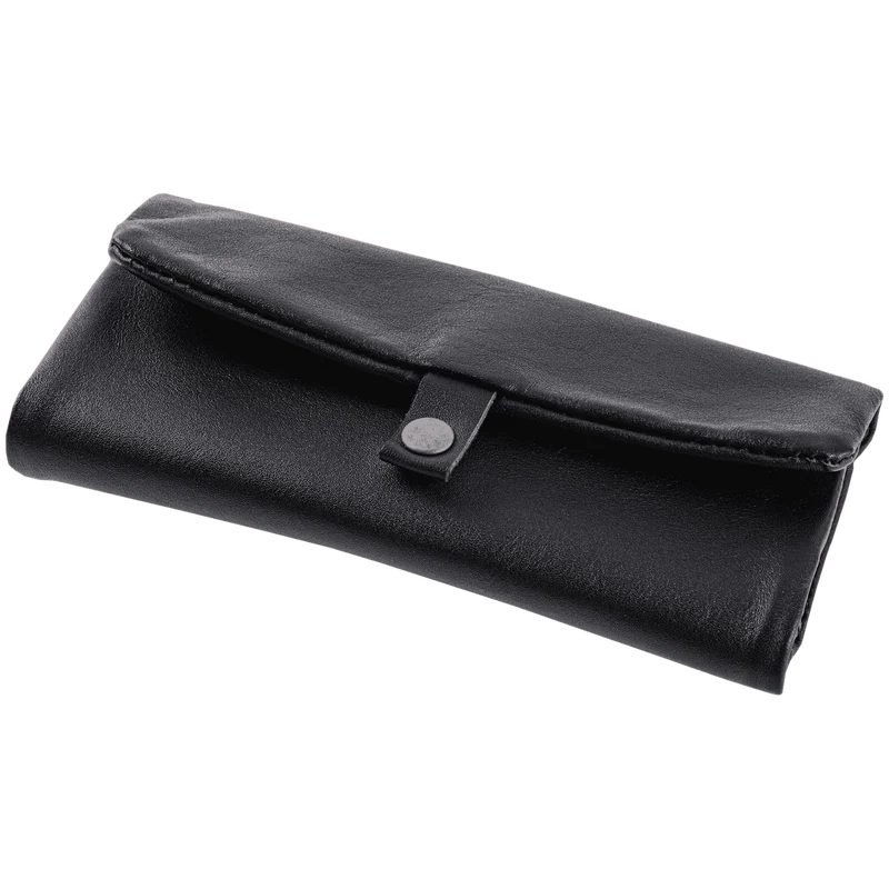 Angelo Feinschnittbeutel Leder schwarz +Rolltray +Stopfhilfe