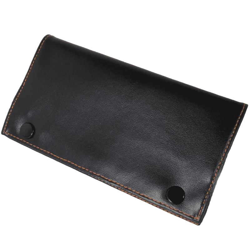 Angelo Feinschnittbeutel Lederimitat Schwarz, 16x9cm