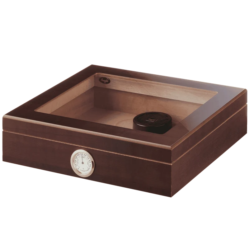 Angelo Humidor Braun Glastop 26x22x6,5cm