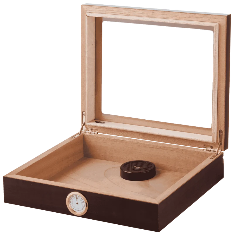 Angelo Humidor Braun Glastop 26x22x6,5cm