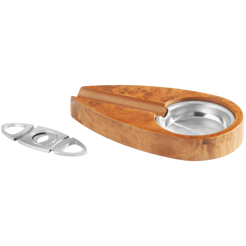 Angelo Humidor Set Wurzelholz-Optik