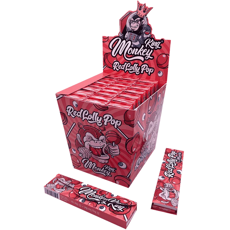 Monkey King KS Slim Smell Pack Red Lolly Pop +Tips 14gr 32 Blatt