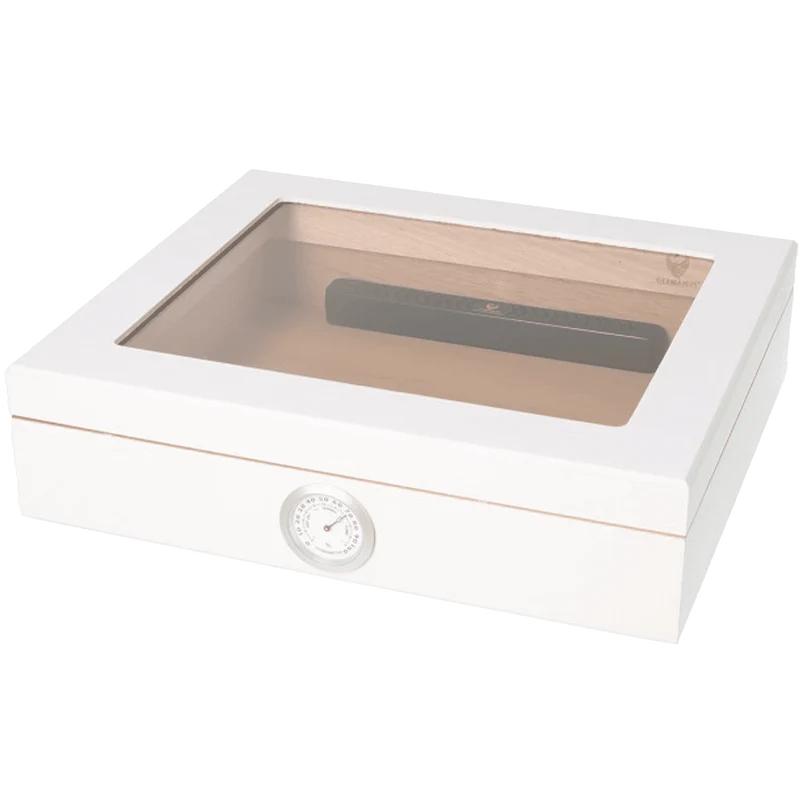Germanus Humidor Mensalla weiß matt, mit Fenster