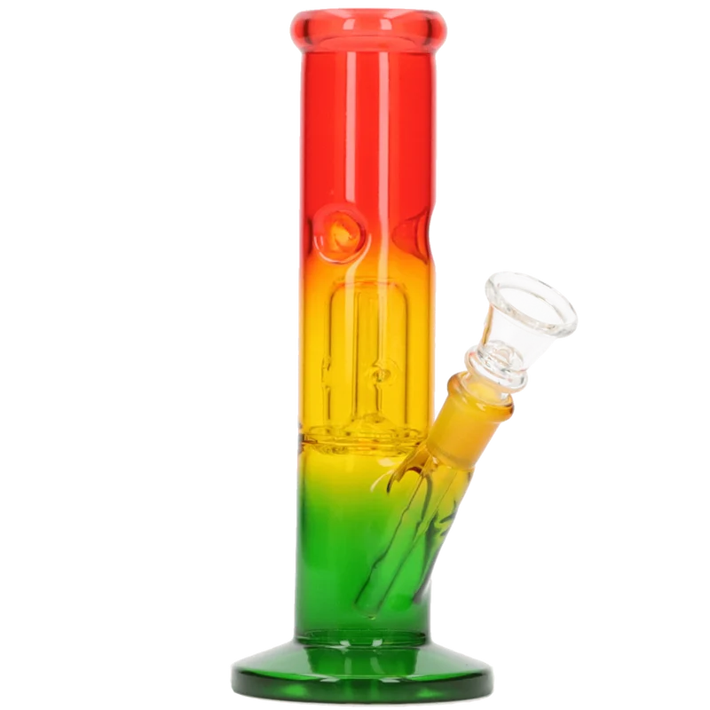 Glasbong Ice+Percolator Zylinder Rasta Farben, 20cm