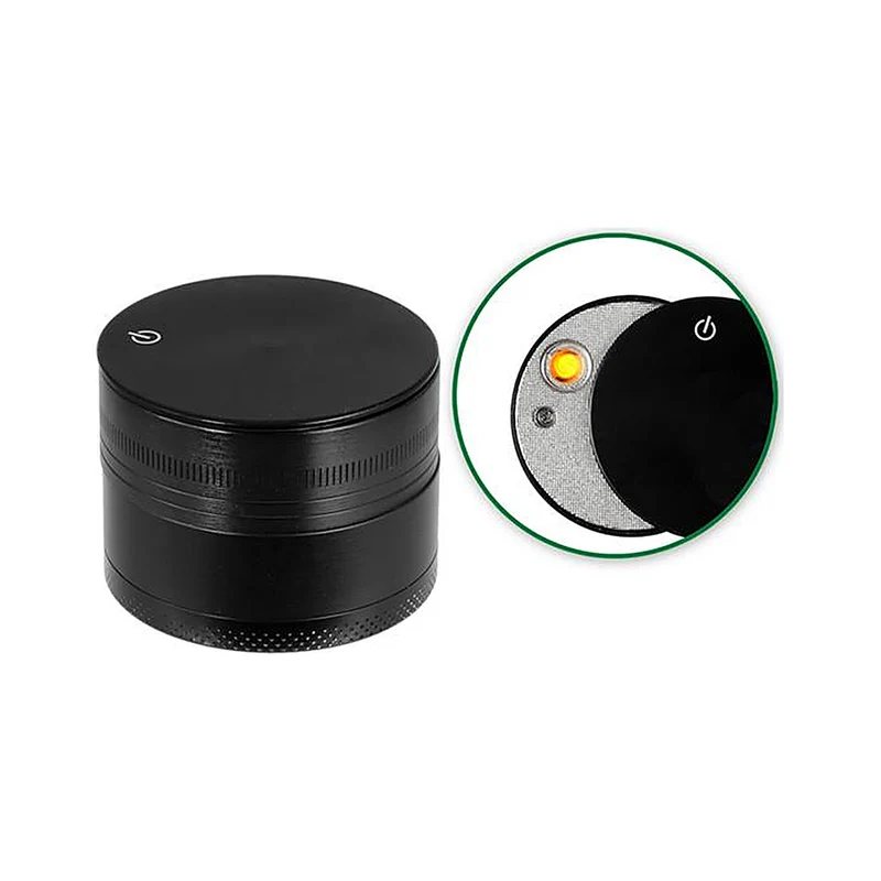 Alu Grinder mit USB-Feuerzeug 3-teilig 50 mm