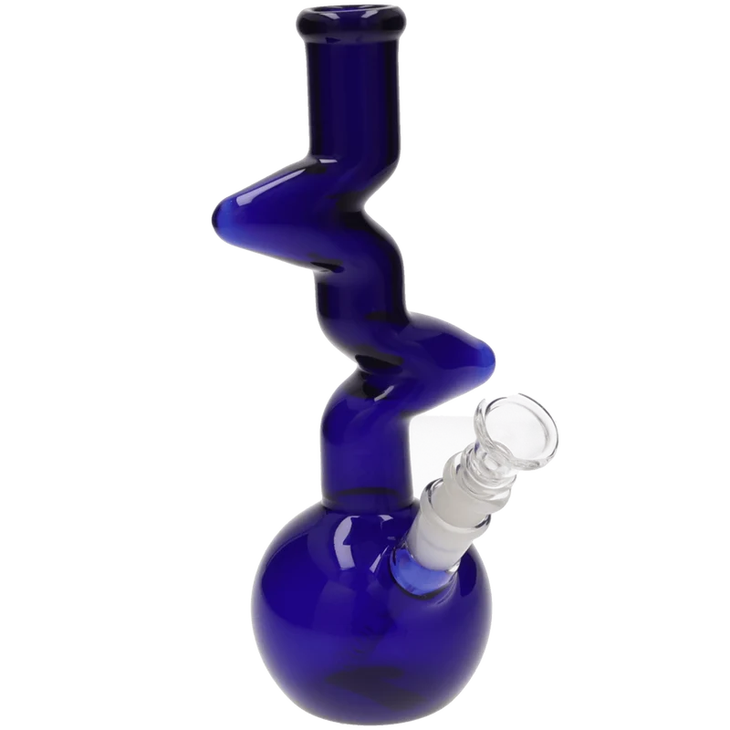 Glasbong Kugel Wellenform blau, 25,5cm