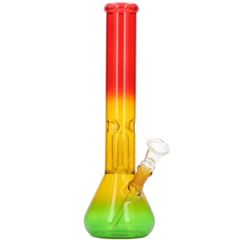 Glasbong Ice+Percolator konisch Rastafarben, 30cm