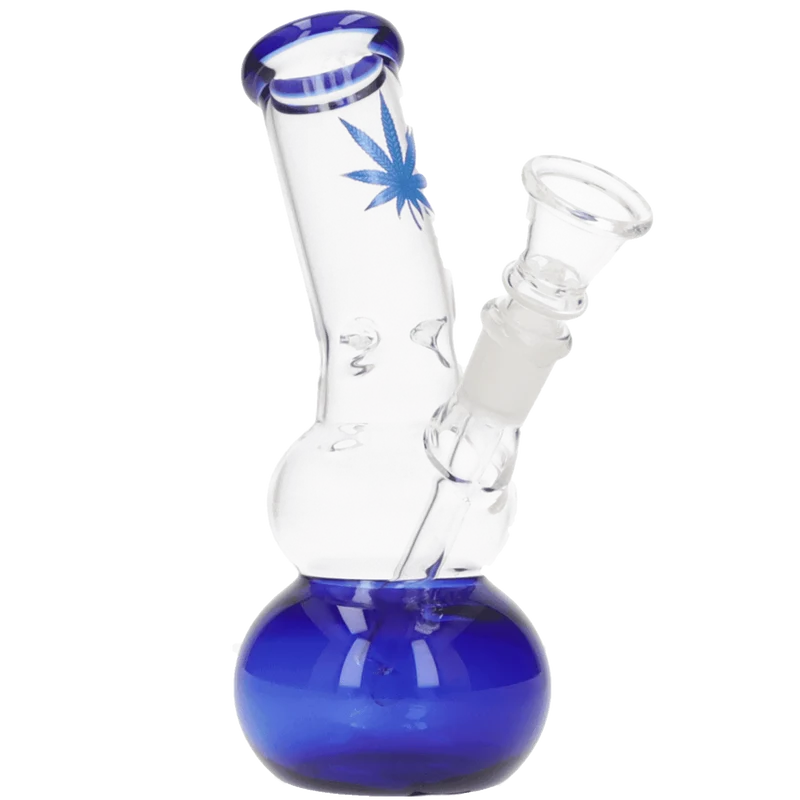 Glasbong Ice 2 Kugeln transparent blau, 17,5