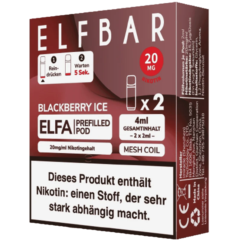 ELFBAR ELFA 2 Pods Blackberry Ice - 20mg/ml