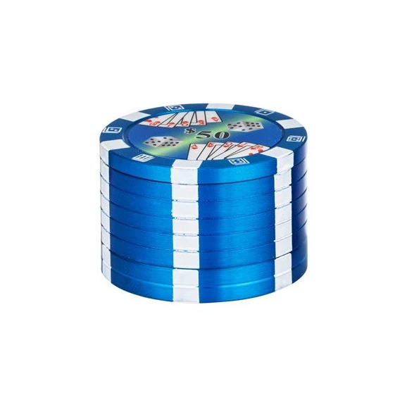 Super Heroes Alu Grinder «Poker Chips» Blau – 3-teilig, 40 mm