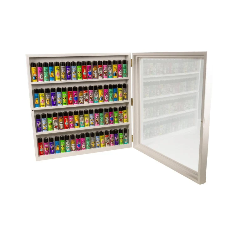 Clipper Vitrine für 72 Feuerzeuge – Weiss (42 × 42 cm)