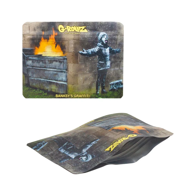 G-Rollz Banksy Bag «Snowflake Boy» – Zip-Beutel 10.5 × 8 cm