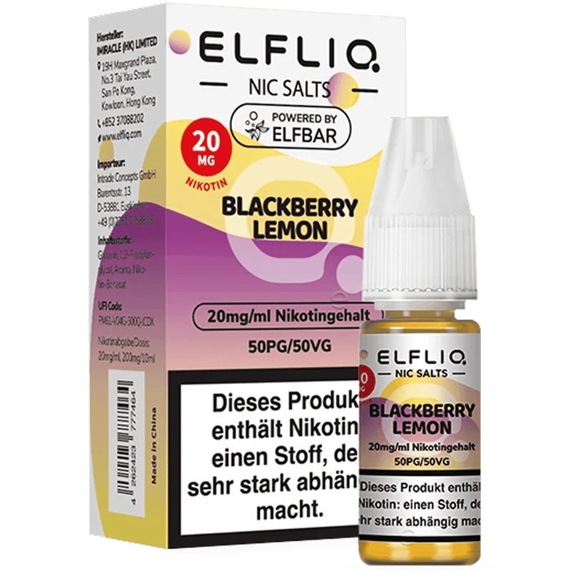 ELFBAR ELFLIQ Blackberry Lemon Nikotinsalz Liquid 10ml
