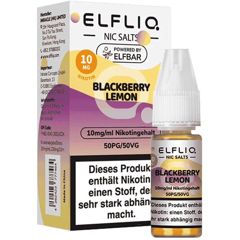 ELFBAR ELFLIQ Blackberry Lemon Nikotinsalz Liquid 10ml