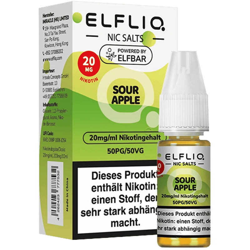 ELFBAR ELFLIQ Sour Apple Nikotinsalz Liquid 10ml