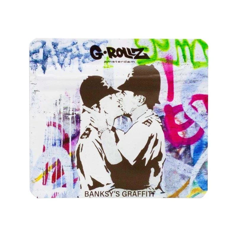 G-Rollz Banksy Bag «Kissing Coppers» – Zip-Beutel 9 × 8 cm