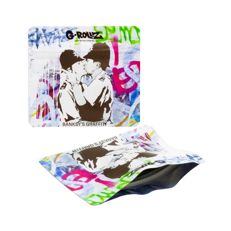 G-Rollz Banksy Bag «Kissing Coppers» – Zip-Beutel 9 × 8 cm