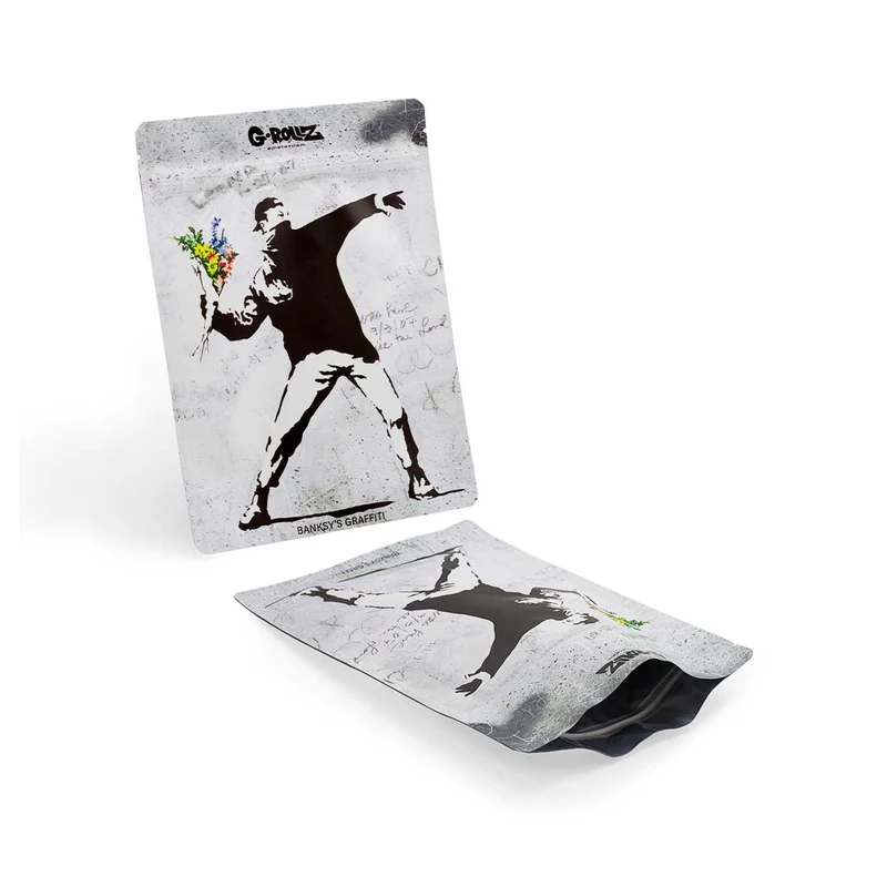 G-Rollz Banksy Bag «Flower Thrower» – Zip-Beutel 20 × 30 cm