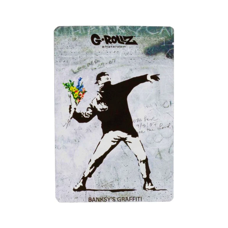 G-Rollz Banksy Bag «Flower Thrower» – Zip-Beutel 10 × 15 cm