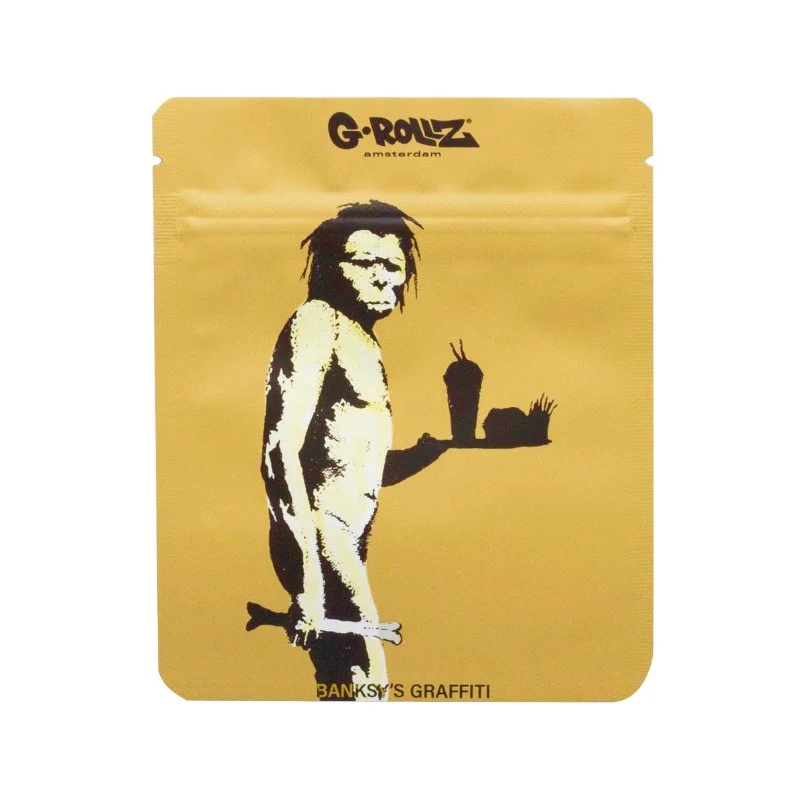 G-Rollz Banksy Bag «Fast Food Caveman» – Zip-Beutel 10 × 12.5 cm