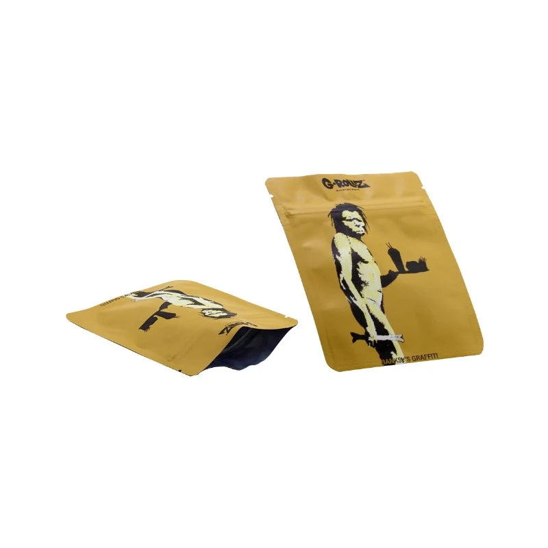 G-Rollz Banksy Bag «Fast Food Caveman» – Zip-Beutel 10 × 12.5 cm