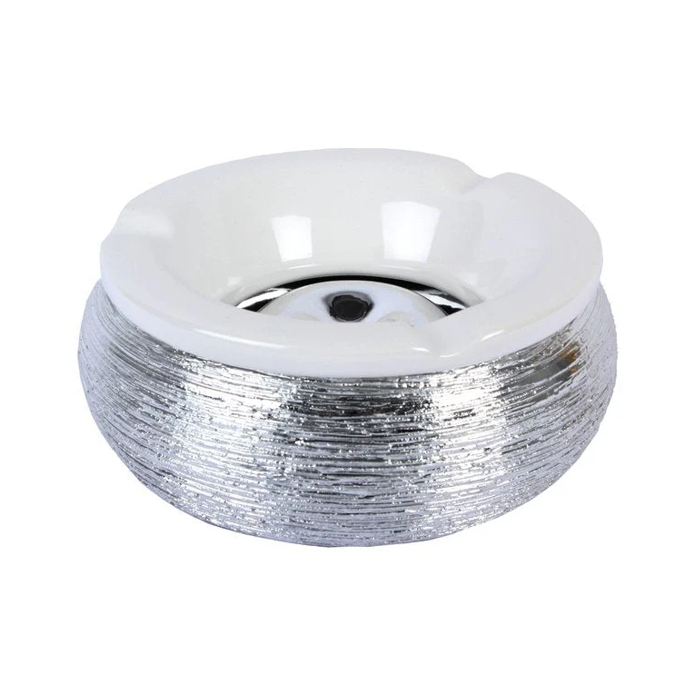 Windaschenbecher mit Struktur Silber 15 cm