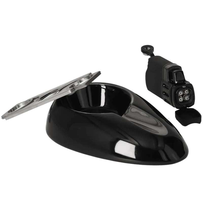 Angelo Geschenkbox Zigarrenascher schwarz+Cutter Ring 53+Feuerzeug 4x Jet mit Bohrer