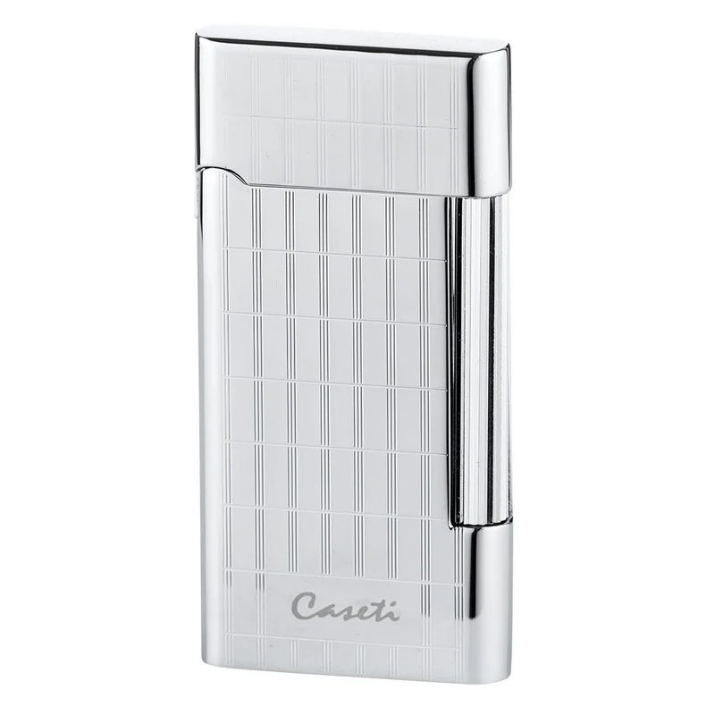 CASETI Flint Cigaret Lighter - Striped Chrome