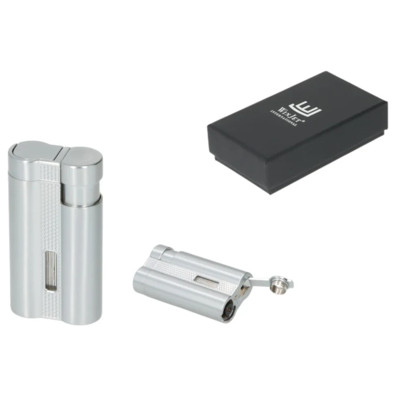 Winjet Carlton 3XJet Cigar Lighter Sølv med Borer