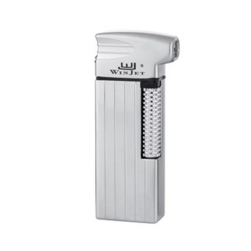 Winjet Premium Slim Flint Pibe Lighter - Sølv Stribet