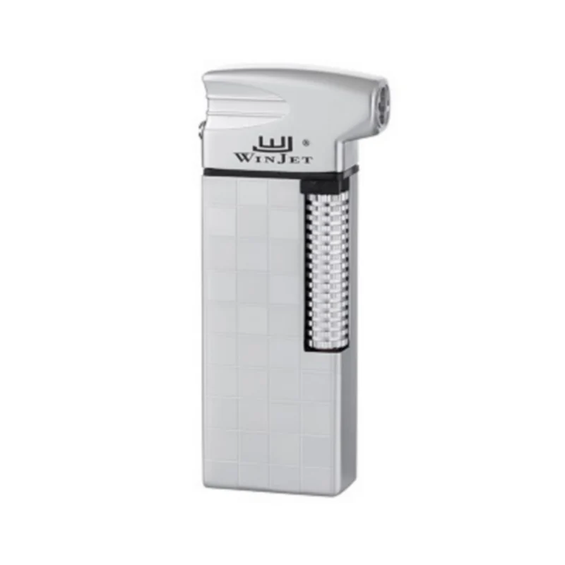 Winjet Premium Slim Flint Pibe Lighter - Sølv Ternet