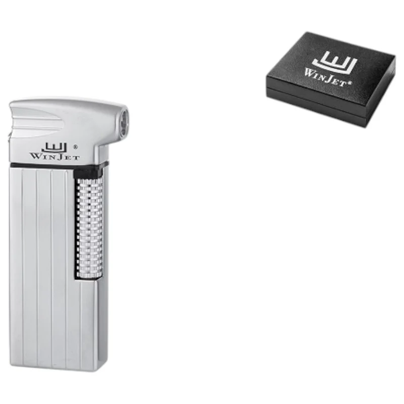Winjet Premium Slim Flint Pibe Lighter - Sølv Ternet