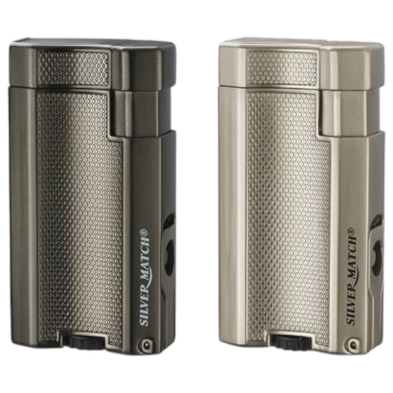 Cigar Lighter - Silver Match London - Double Torch & Puncher