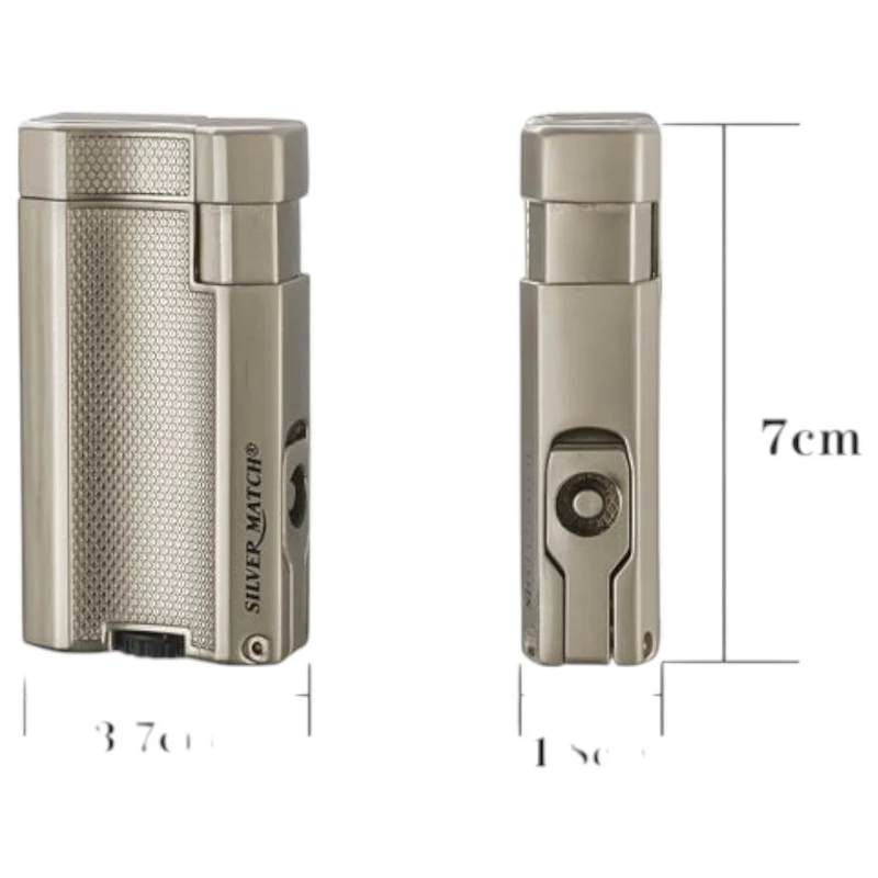 Cigar Lighter - Silver Match London - Double Torch & Puncher