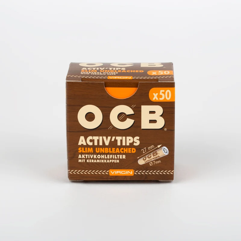 OCB Virgin Unbleached Slim Aktivkohlefilter 7 mm (10 x 50 Stk.)