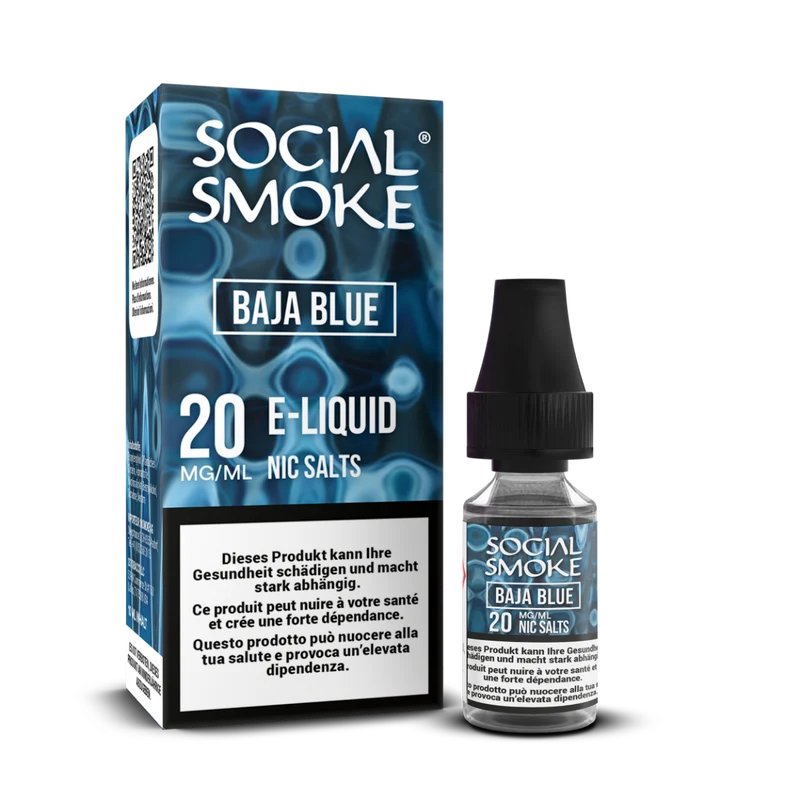 Social Smoke Liquid 10ml 20mg – Baja Blue