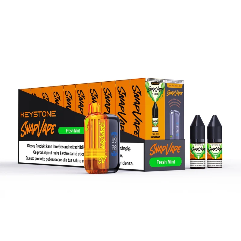 SnapVape Starter-Set – Gerät, Cartridge + 2x E-Liquid 10ml