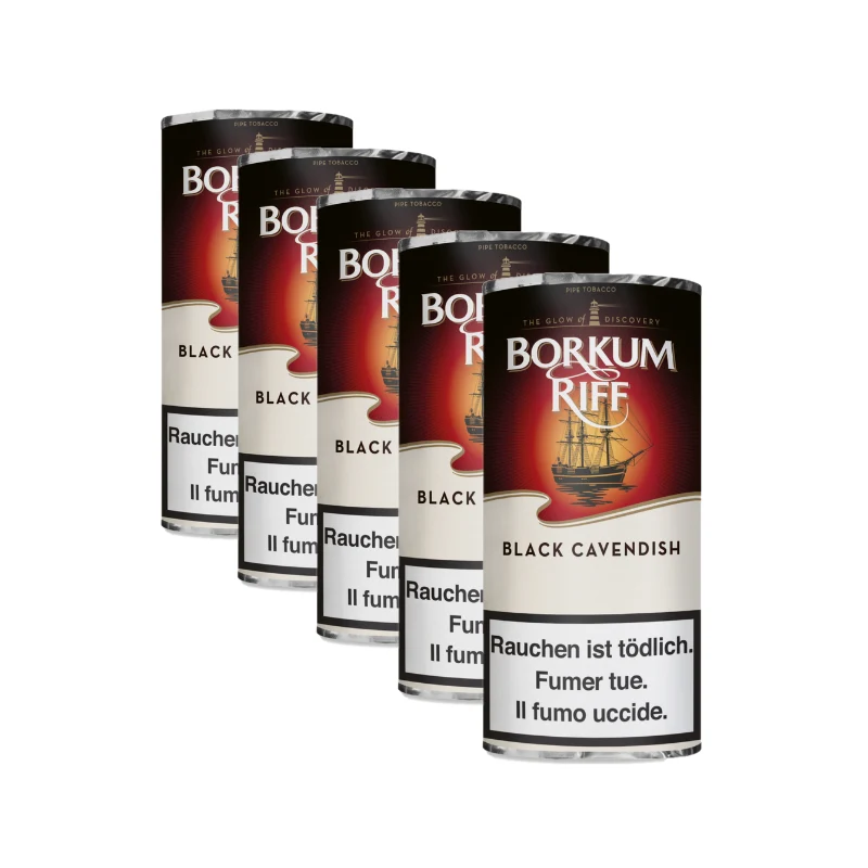 Borkum Riff Black Cavendish Pfeifentabak – Beutel (5 × 42,5 g)