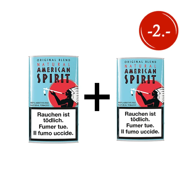 AKTION 2 × American Spirit Blue Drehtabak – Beutel (5 × 25 g)