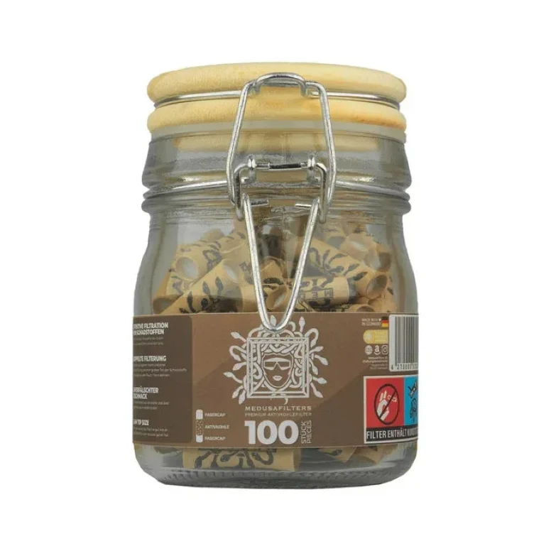 MedusaFilters Organic Hybrid Aktivkohlefilter im Glas (100 Stk.)