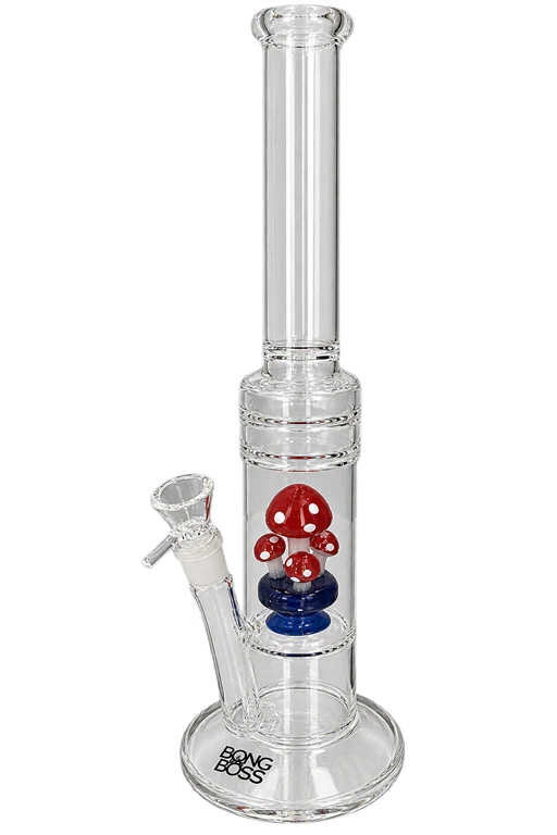 Bong Boss Glasbong Fliegenpilz mit Percolator, 40,5 cm