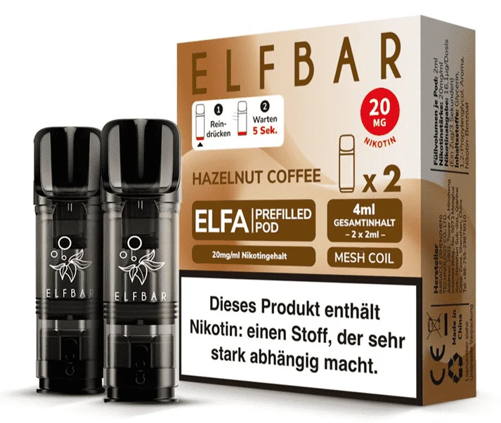 ELFBAR ELFA 2 Pods Hazelnut Coffee- 20mg/ml