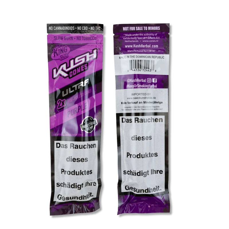 KUSH Ultra Herbal Cones purple, Mix Grape, Inhalt: 2 Stück