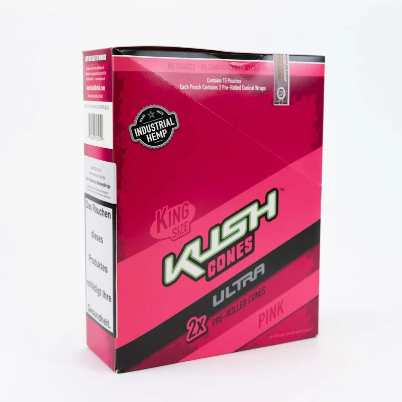 KUSH Ultra Herbal Cones pink, Kiwi Strawberry, Inhalt: 2 Stück