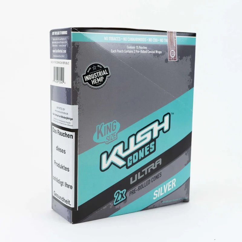 KUSH Ultra Herbal Cones silver, Zero, Inhalt: 2 Stück